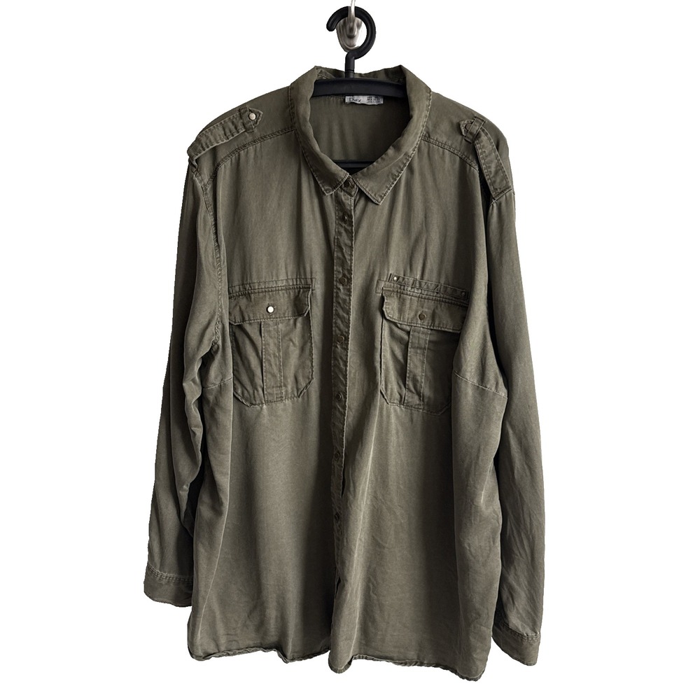 Mens Button Long Sleeve Shirt 3X Outdoors Workwear Casual Classic Utiliity
